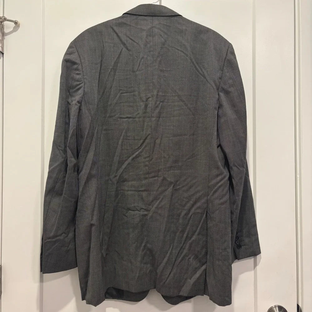 Canali 1934 Mens Grey Micro Pattern 100% Wool Blazer Sport Coat Italy 46L